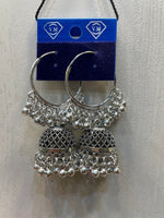 Imported Classical  Jhumka Earrings Silver Circle